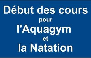 Début des cours d'aquagym et de natation