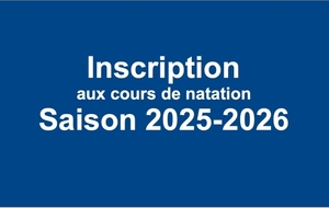 Inscription aux cours de natation ou d'aquagym pour la saison sportive 2025-2026