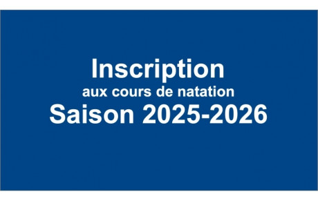 Inscription aux cours de natation ou d'aquagym pour la saison sportive 2025-2026
