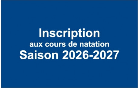 Inscription aux cours de natation ou d'aquagym pour la saison sportive 2026-2027