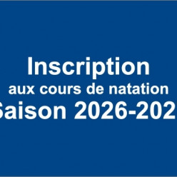 Inscription aux cours de natation ou d'aquagym pour la saison sportive 2026-2027